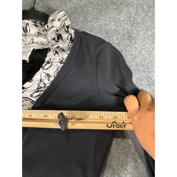 VTG Charlotte Russe Top Women's M Black 90's Y2K Babydoll Knit Collar Grunge - Picture 3 of 5